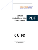 OPM-50 Optical Power Meter User's Manual: Shineway Technologies, Inc. All Rights Reserved