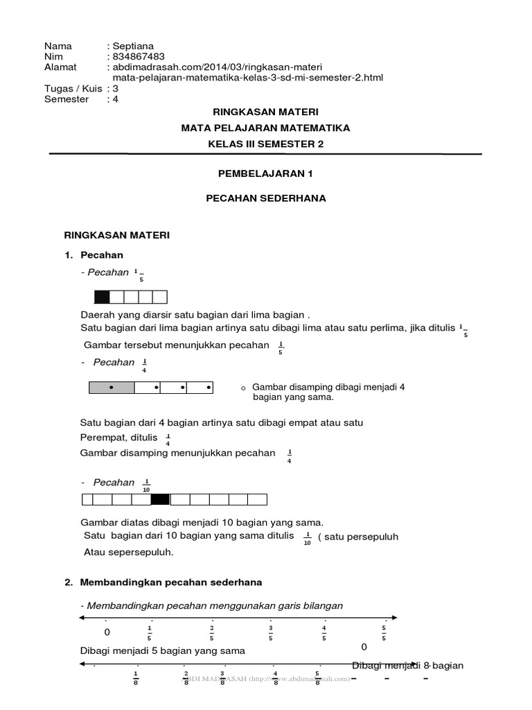 Ringkasan Matematika Kelas 3 SD | PDF