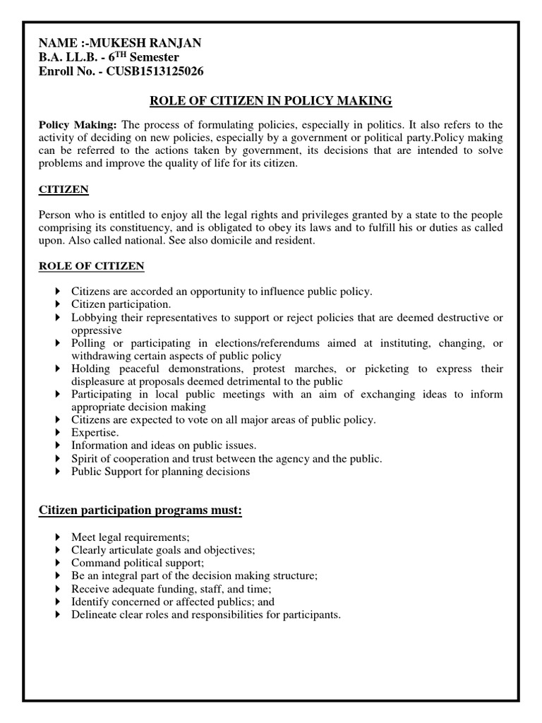 Summary - Public Policy Making | PDF | Decision Making | Public ...