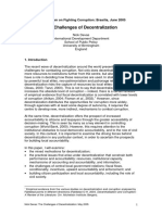 The Challenges of Decentralization: Global Forum On Fighting Corruption: Brasília, June 2005