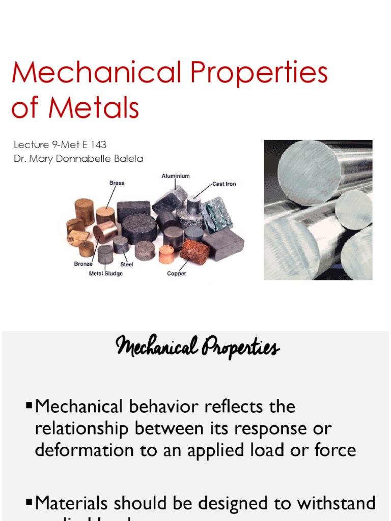 Mechanical Properties of Metals Overview | PDF | Deformation ...