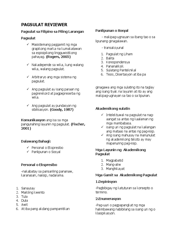 Pagsulat | PDF