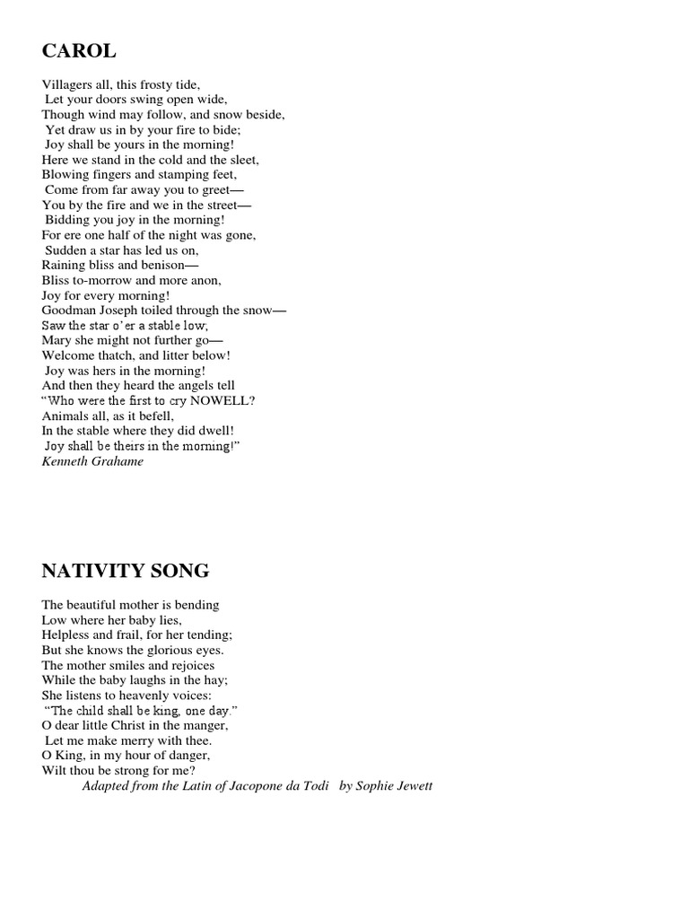 Nativity Poems PDF Christmas