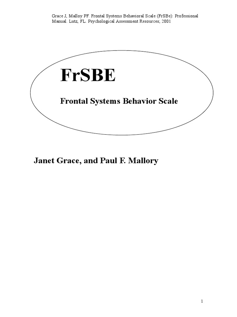 Escala de Comportamiento Frontal (FrSBe) | PDF | Violencia | Agitación