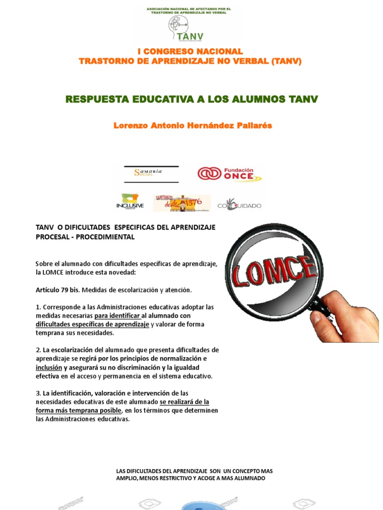 Congreso Tanv Lorenzo A Hernandez Pdf Prueba Evaluacion Evaluacion