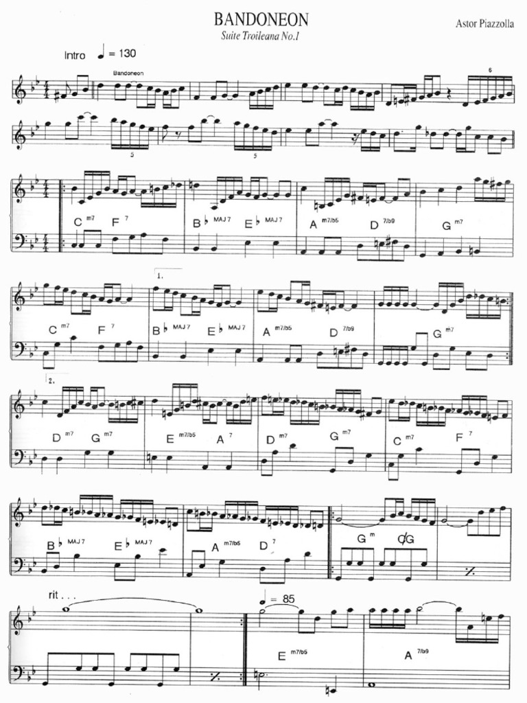 Piazzolla Bandoneon Suite Troileana PDF PDF