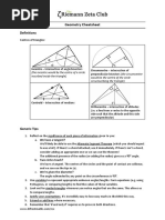 Geometry Cheatsheet: Definitions