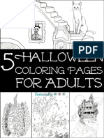 5 Halloween Coloring Pages For Adults PDF