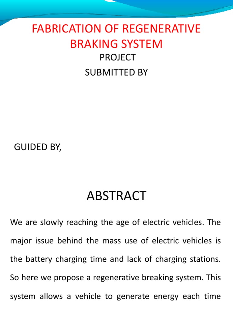 Regenerative Braking System Overview | PDF | Brake | Vehicles