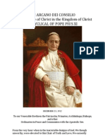 UBI ARCANO DEI CONSILIO on the Peace of Christ in the Kingdom of Christ ( Pope Pius XI )