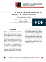 Discursos Prohibicionistas en Torno A La Prostitución. Miguel Arroyo Fernández