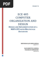 ECE 485 Computer Organization and Design: D I Mips CPU M D