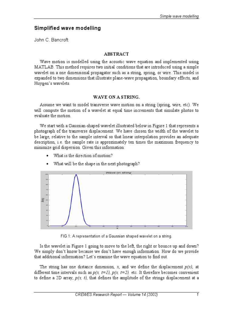 Wave+simulation Matlab | PDF | Wave Equation | Waves