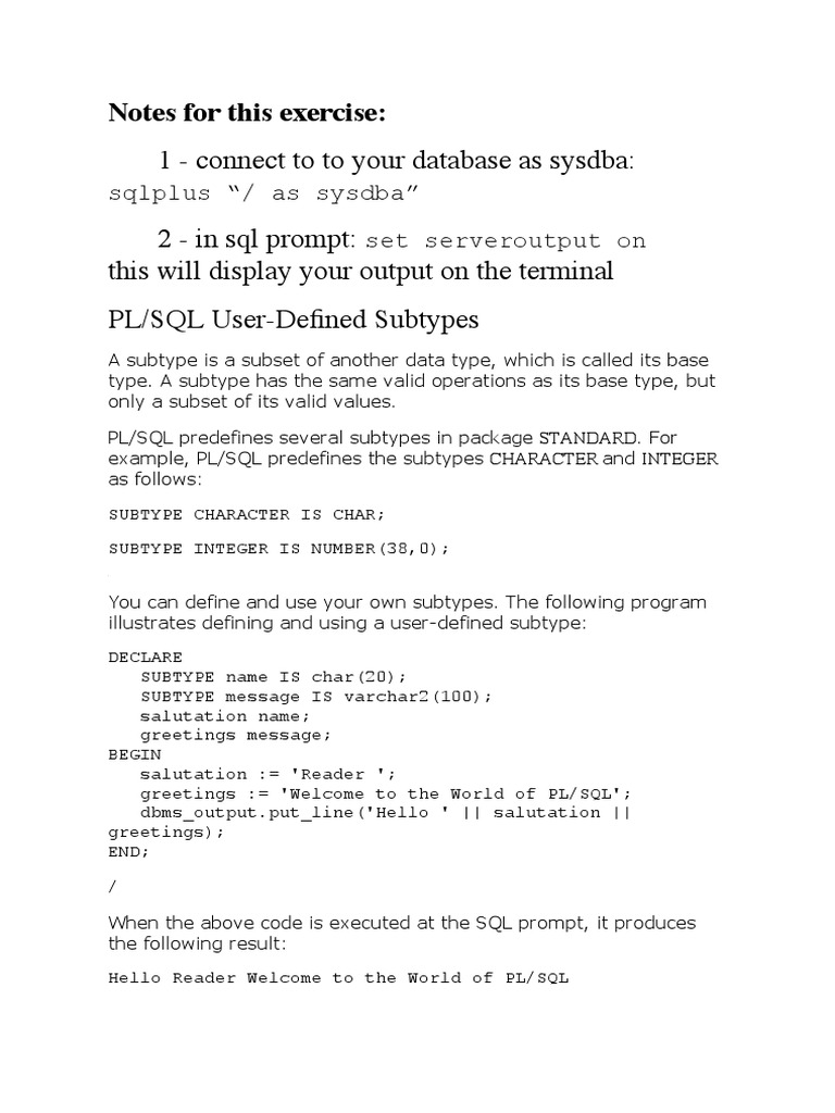PL SQL Lab Exercise PDF Control Flow Pl/Sql