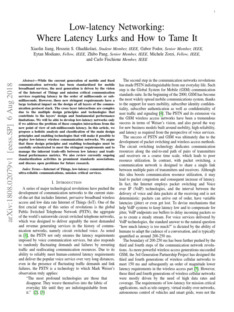 Low-Latency Networking Solutions | PDF | Latency (Engineering ...