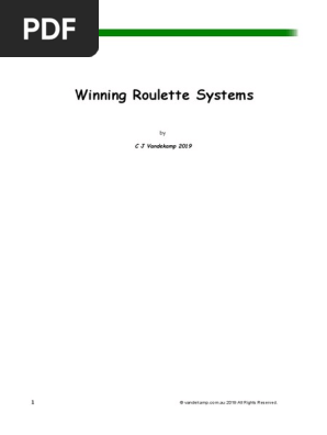 Winning Roulette Systems eBook - Craig Van de Kamp 2019