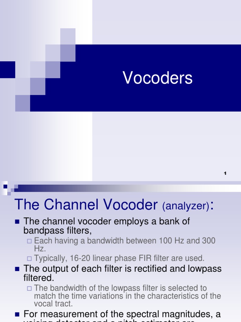 Vocoder | PDF | Audio Electronics | Digital Signal Processing