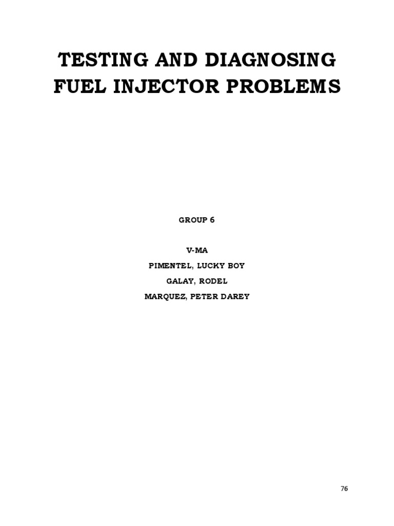 Fuel Injector Testing Report PDF Fuel Injection Diesel Engine