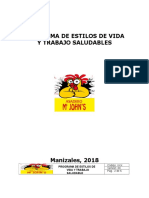 Programa de Estilos de Vida y Trabajo Saludables SST