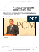 Gobierno Aprobó Nuevo Valor de La UIT Para 2017 Que Asciende a S_ 4050 _ LaRepublica