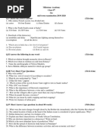 Milestone Academy Class 9 SSC Mid Term Examination 2019-2020 Q.I Choose The Correct Answer - (1X4 4m)