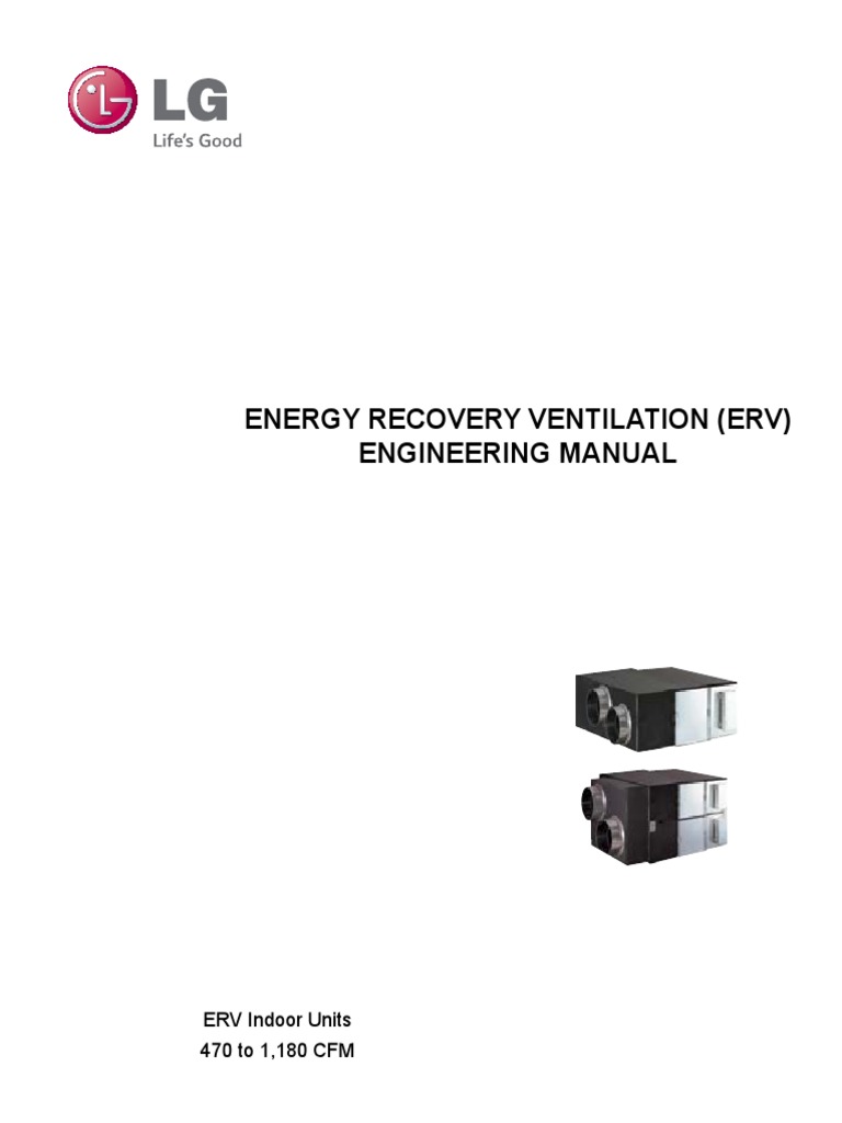 Energy Recovery Ventilation (Erv) Engineering Manual: ERV Indoor Units ...