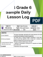 SSES Grade 6 Sample Daily Lesson Log