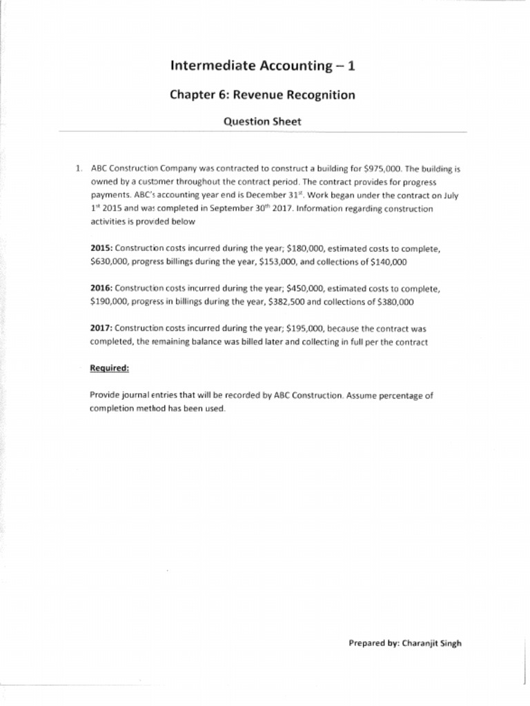 Chapter 6: Revenue Recognition: Intermediate Accounting | Financial ...