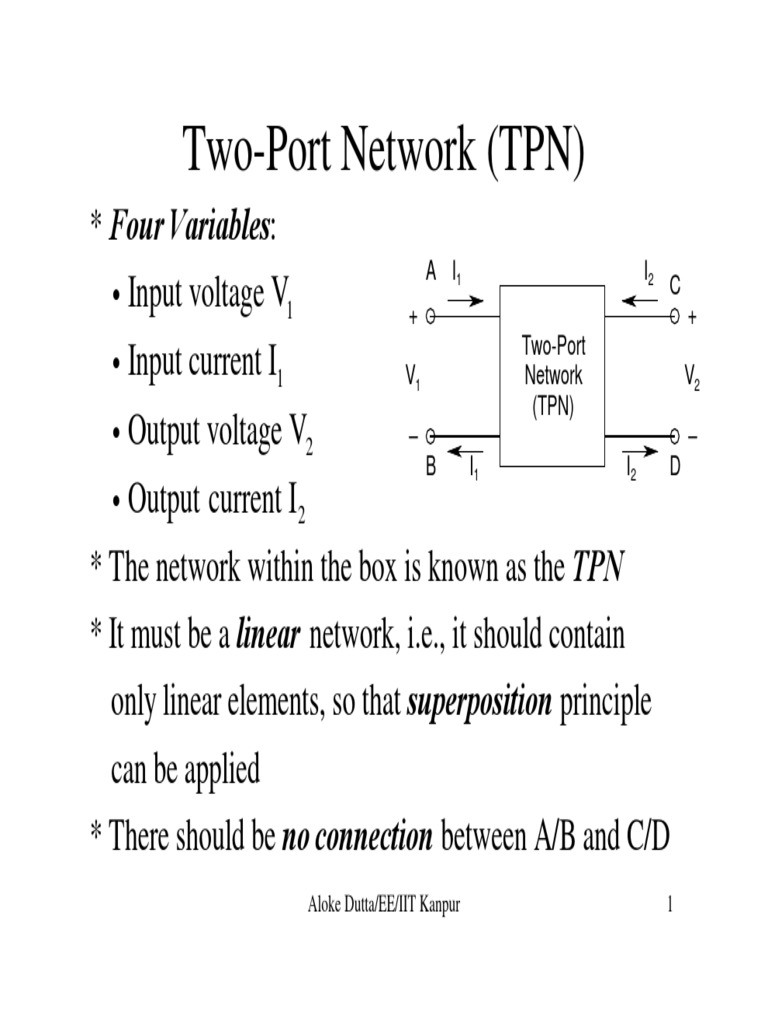 CH 6 - Two-Port Network PDF | PDF | Signal Processing | Electrical ...