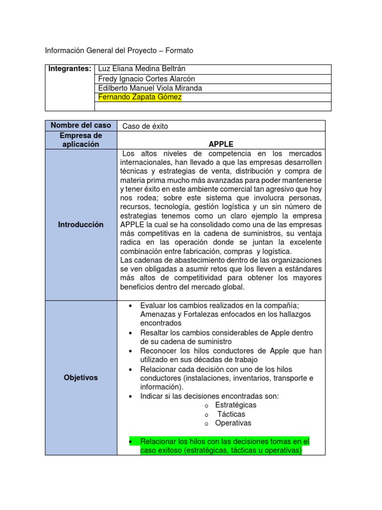 Caso De Exito Apple Pdf Apple Inc Obtención
