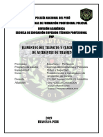 Elementos del tránsito y clasificación de accidentes