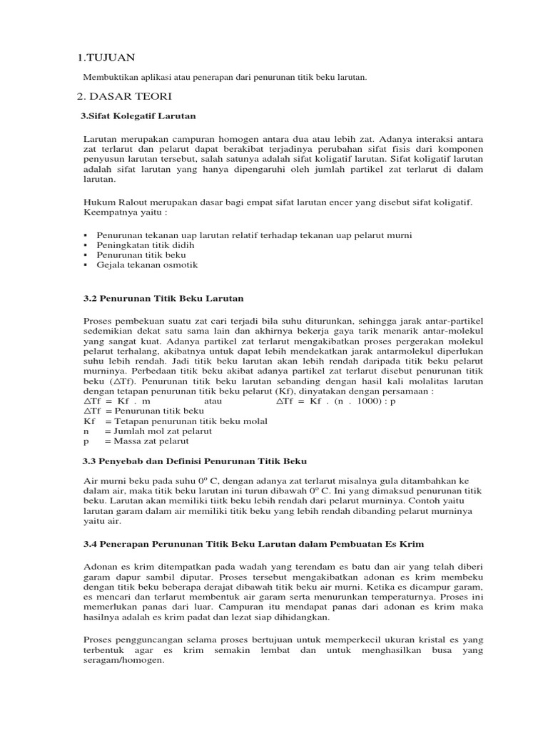 Laporan Kimia Es Puter | PDF
