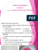 Home Economics Aralin 6 Pagsasaayos NG Sirang Kasuotan