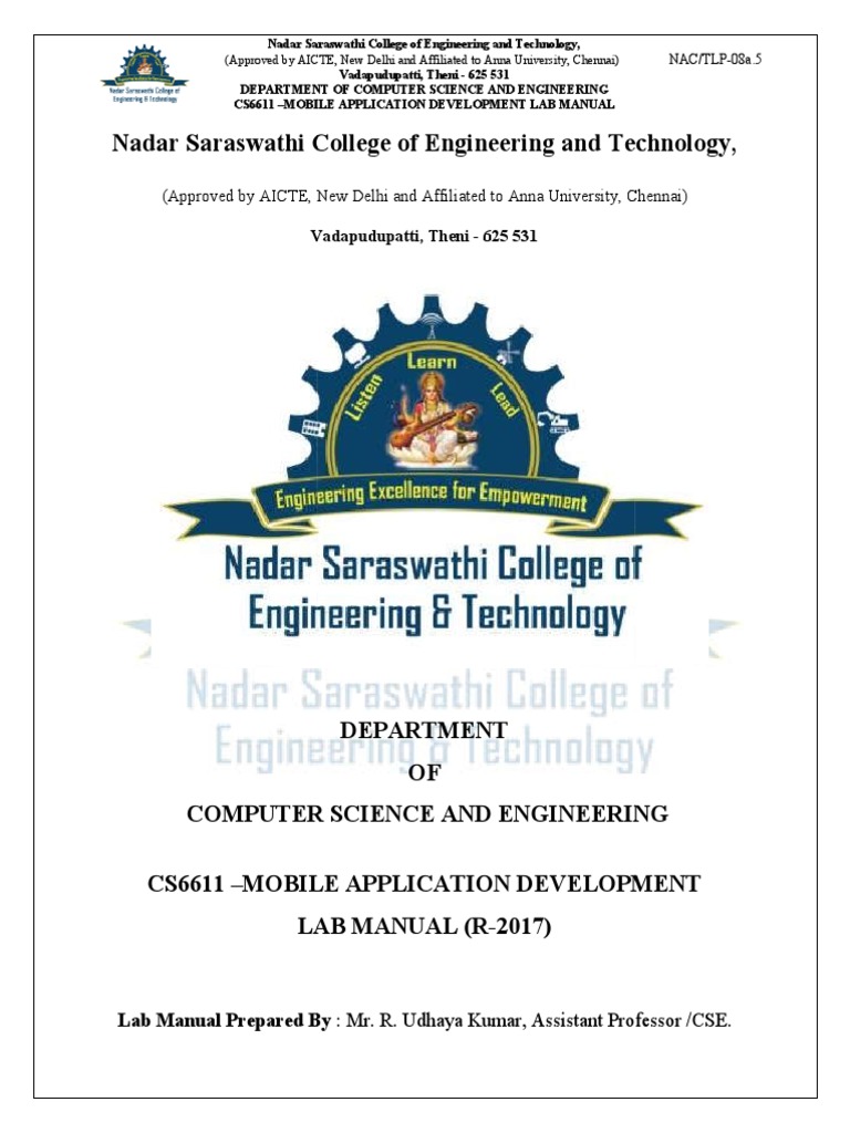 Lab Manual Mad III Year Cse Vi Sem | PDF | Typefaces | Android ...