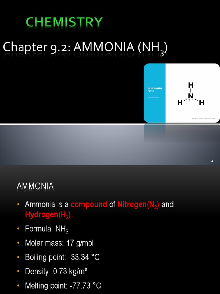 Ammonia and Its Salts PDF Ammonia Ammonium
