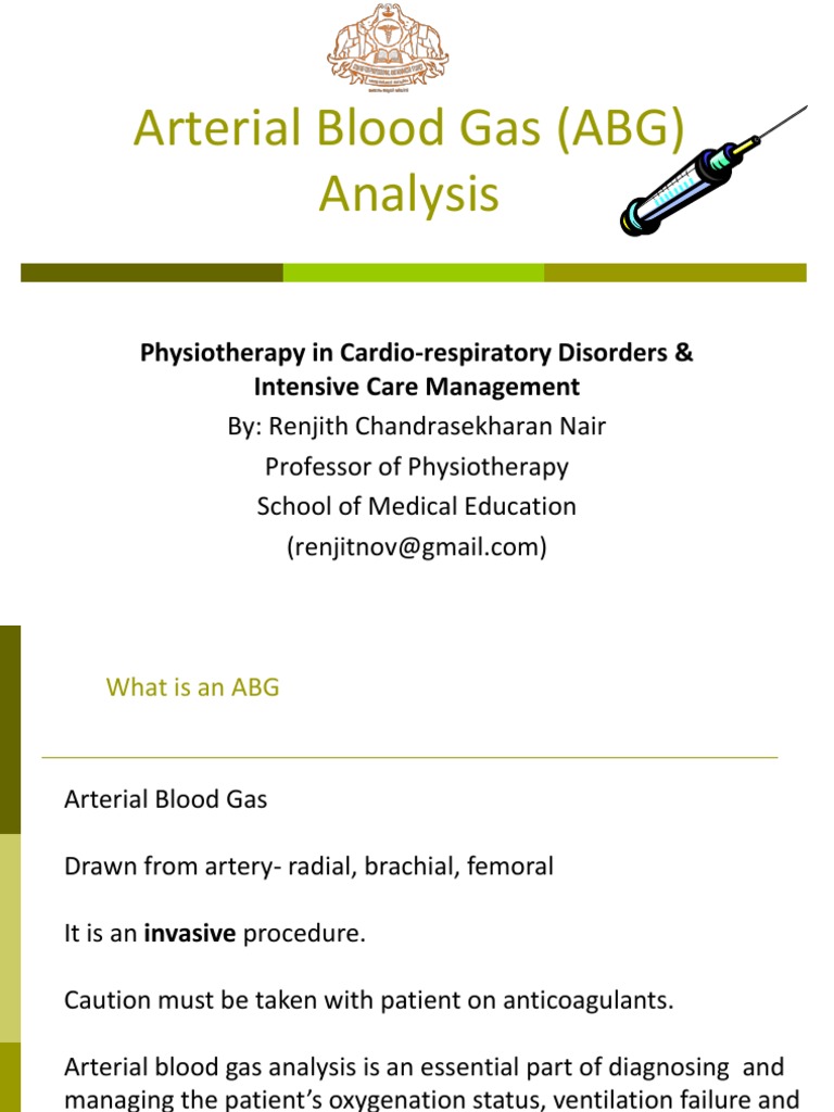 Arterial Blood Gas (ABG) Analysis PDF Bicarbonate Blood