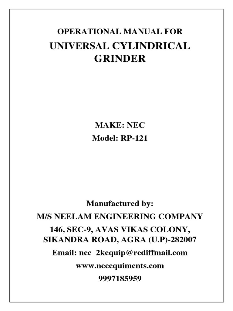 Cylindrical Grinding Machine PDF Grinding (Abrasive Cutting