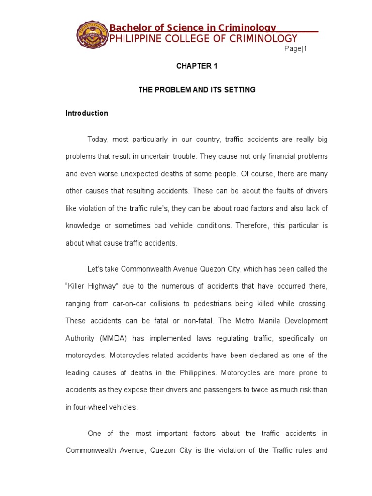 Causes of Traffic Accidents in QC | PDF | Traffic Collision | Road ...
