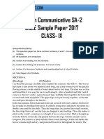 Enlgish Communicative SA-2 CBSE Sample Paper 2017 Class-Ix: (Reading) (20 Marks)