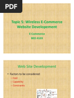 Topic 5: Wireless E-Commerce Website Developement