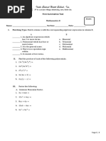 Grade 8 Math Summative