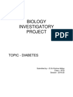 Biology Investigatory Project: Topic - Diabetes