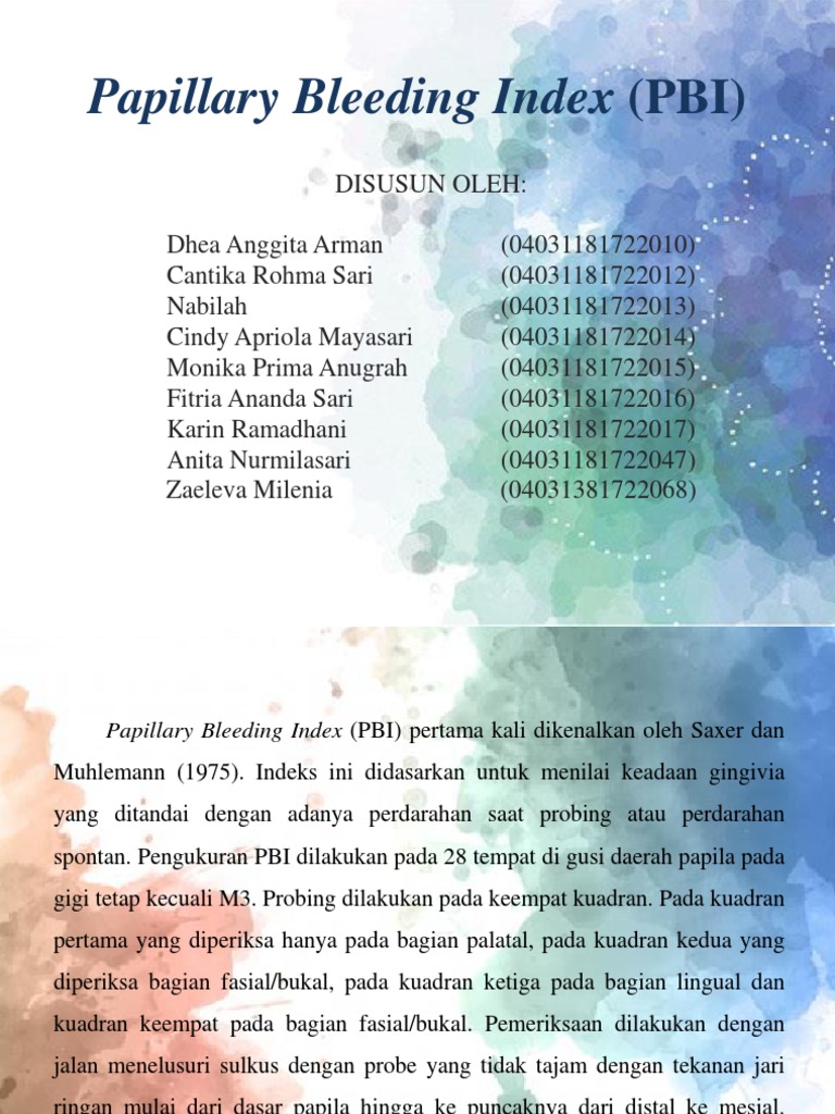 Skor dan Metode Papillary Bleeding Index | PDF | Sains & Matematika
