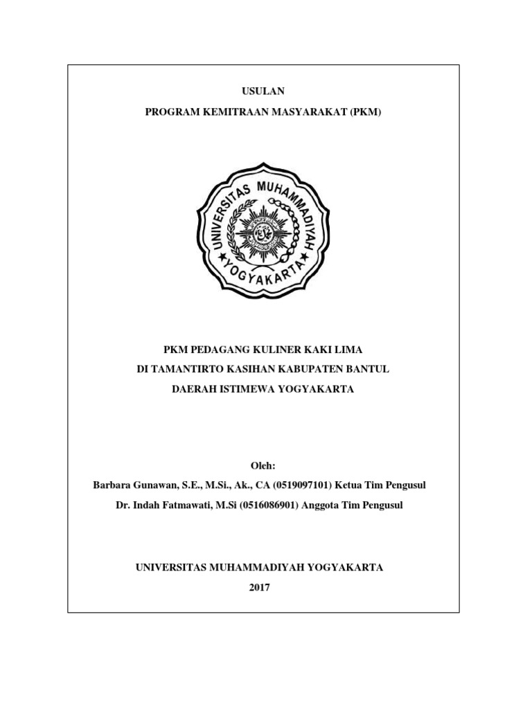 Proposal PKM Kuliner Kaki Lima | PDF | Karier & Perkembangan | Bisnis