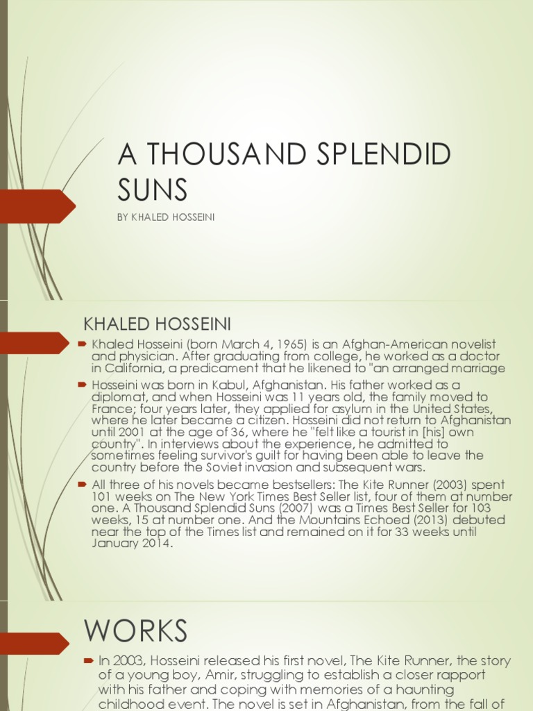 A Thousand Splendid Suns Overview | PDF | Afghanistan