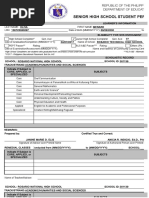 Senior High School Student Permanent Record: Republic of The Philippines Department of Education