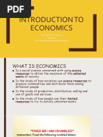 Introduction To Economics: By: Rowena C. Alarcon Teacher II SHS Rio Chico National High School