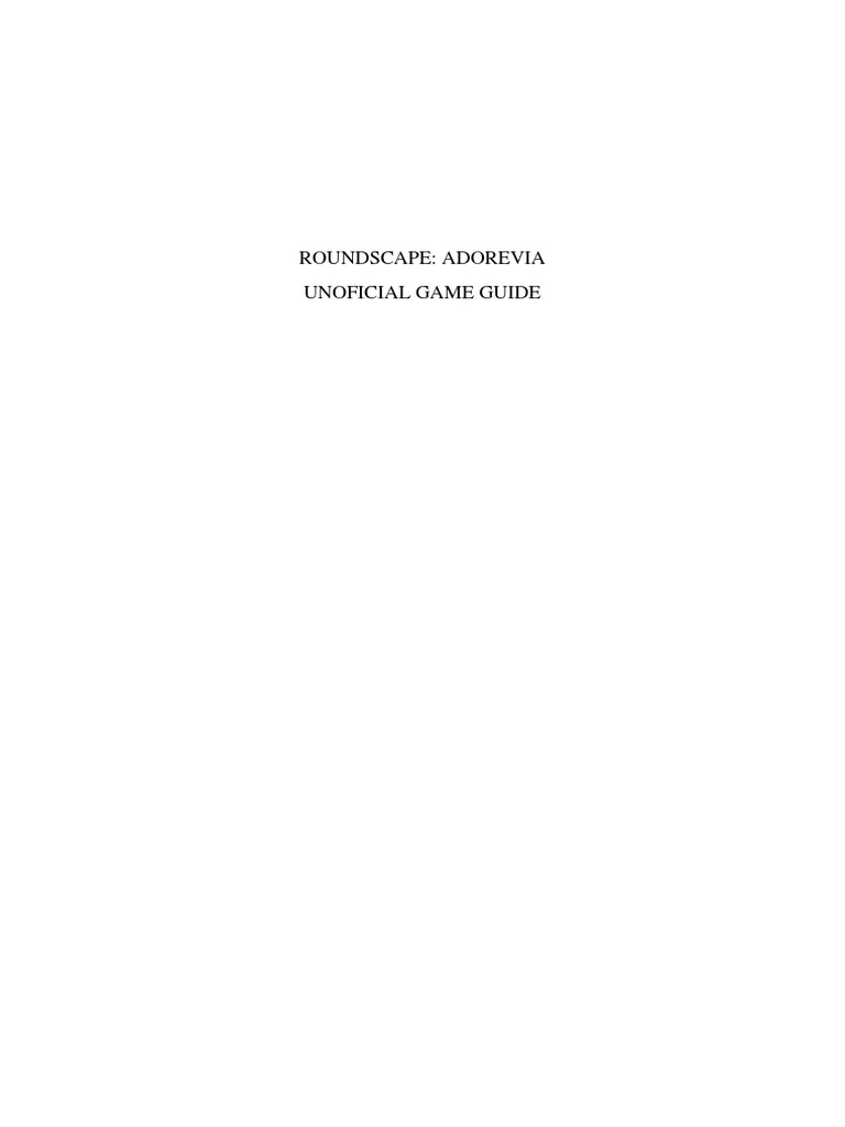 Roundscape Adorevia) Unnoficial Game GuideB PDF, PDF