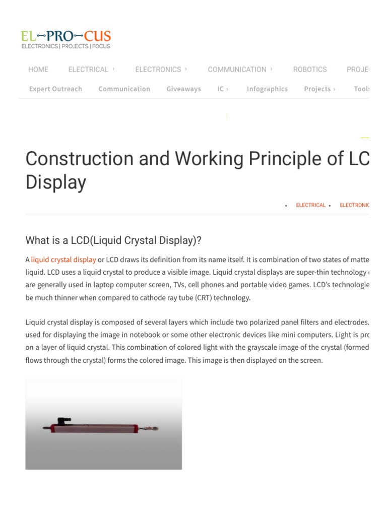 LCD What Is LCD Construction and Working Principles of LCD Display PDF PDF Liquid