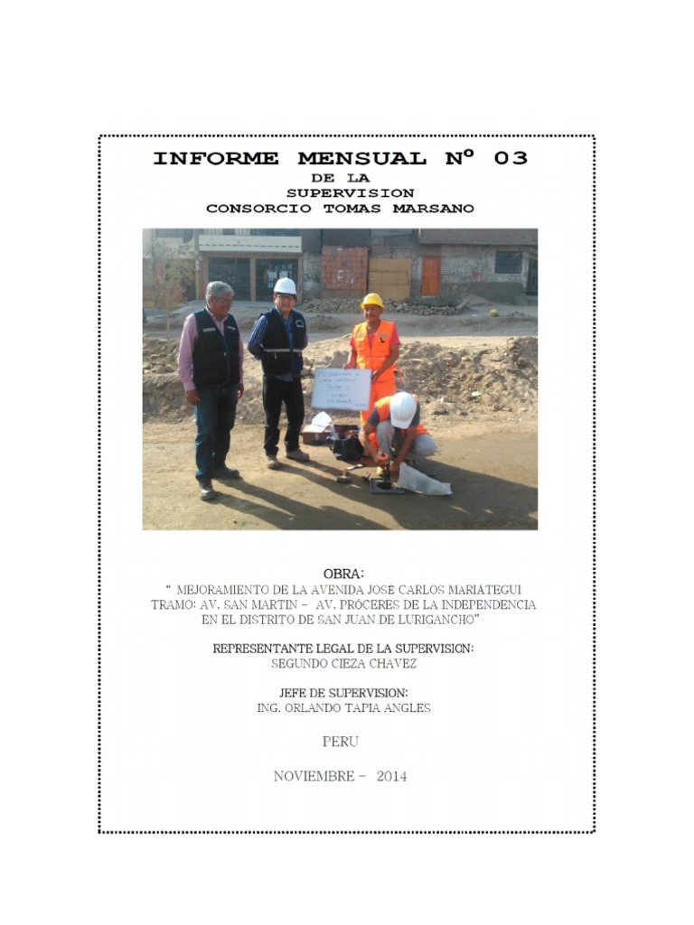 Modelo de Informe Del Supervisor de Obra | PDF